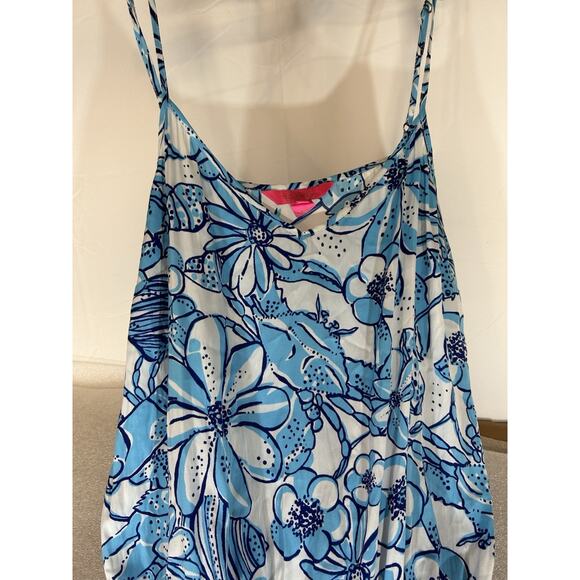 Lilly Pulitzer Womens Deanna Romper Large Succulent Blue Pop 1 Piece Beach - Picture 4 of 8